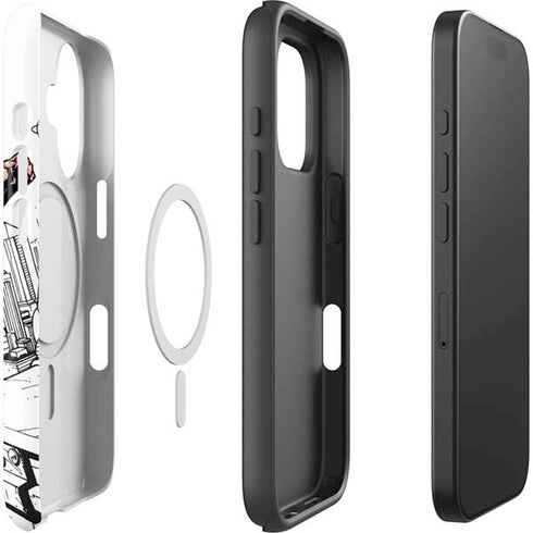 DC Comics Superman Flying Over City Pose iPhone 16 Plus Magsafe Impact Case